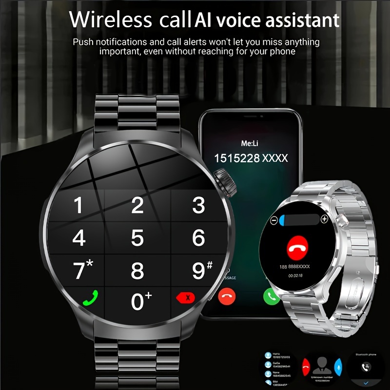 Smart Watch 1.53-inch AMOLED Screen Smartwatch, Supports Wireless Calling, Music Playback, Multiple Sports Modes, GPS Exercise Tracking, Fitness_voghion.com