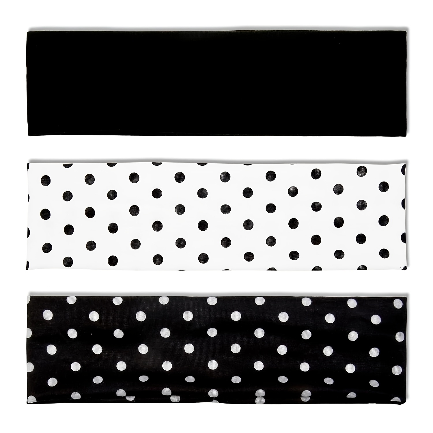TEMU 3pcs Bandeaux Mode Femme à Pois, Bandeaux Femme, Accessoires Cheveux Rétro, Bandeau Athlétique Femme Fitness, Bandeau Anti-Transpiration pour