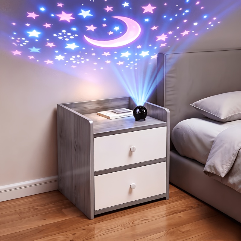 TEMU And Moon Projection Night Light With 7 Different Lighting Effects, Usb-powered And Plug-and-play. Suitable For Bedroom, Living Room, Or Office