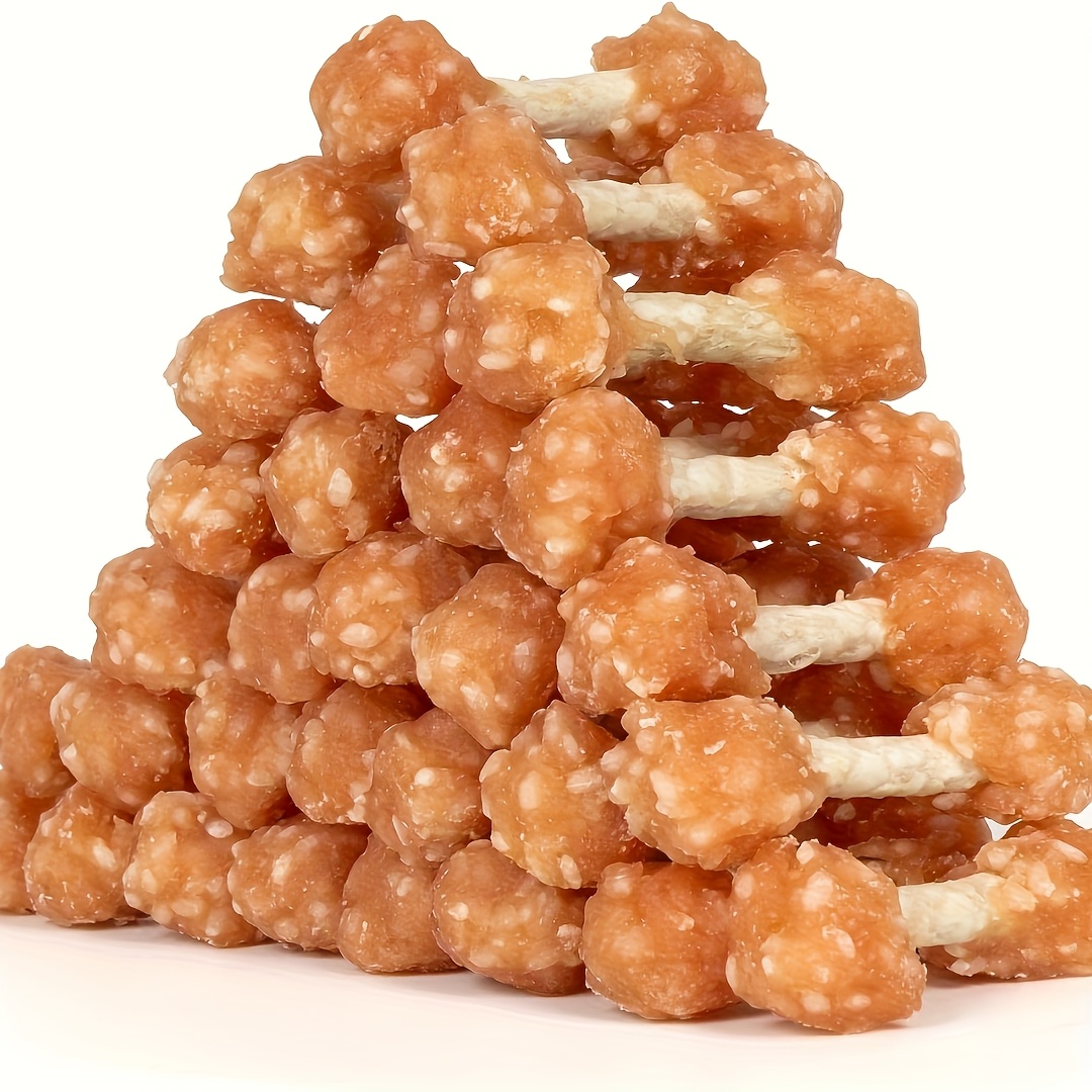 TEMU Dumbbells, Small Dogs, Medium Pets, And Large Breeds Chicken Dog Snacks, Natural Dog Snacks, Rice Dog Snacks, Healthy, High Protein, Long-lasting, Dog Training Reward Snacks