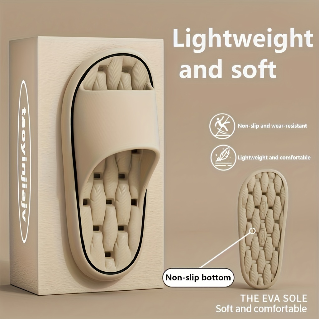 Women'S EVA Slippers, Lightweight, Soft, Non-Slip Sole, Solid Color, Quick-Drying, Comfortable, with Hand Washable for Home and Bathroom Use, All-Season Slip-On Slides