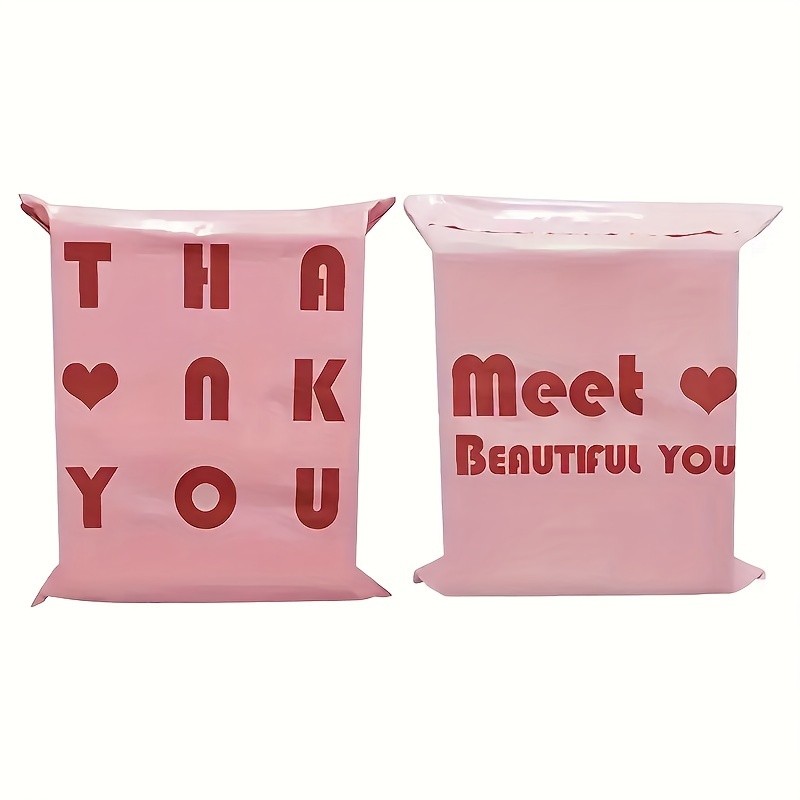 

20pcs, Thick Pink Courier Bag, Shopping Bag Thank You Gift Bag Logistics Poly Postman Mail Envelope, Thick Pink Courier Bag Value Bag-clothing Waterproof Packaging-logistics Pouch