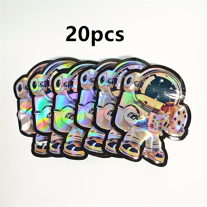 Image of 20pcs -themed Reusable Bags With Astronaut & (compatible With Aliens) - Pack For Favors, Gift Wrapping, & Events - For Reselling - 3.5g Cycle -lasting Bags 2025 New