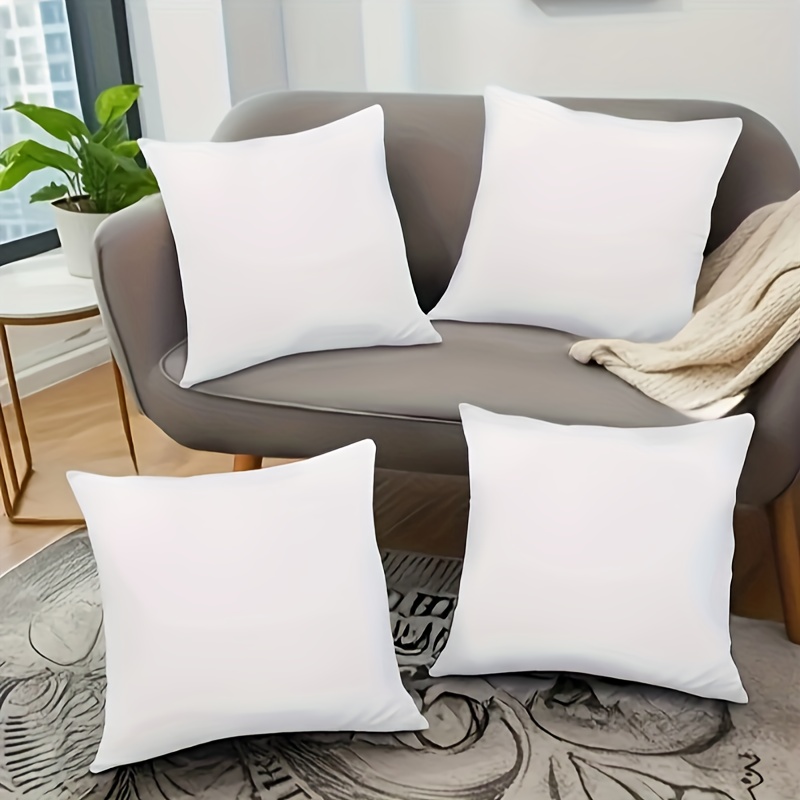 TEMU 4pcs Set Of Plush Throw Pillow Covers - Contemporary Style, Zip Closure, Machine Washable For Decor (inserts Not Included)