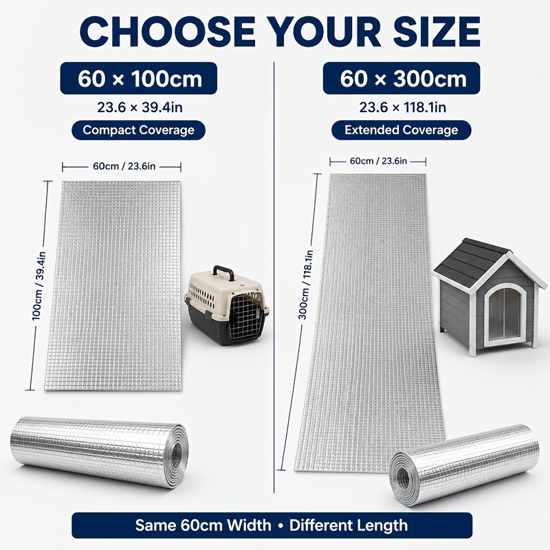 TEMU Double-sided Aluminum Foil Insulation Film, Suitable For Pet Houses, Dog Houses, Cat Houses, Kennels, Rvs And Narrow Spaces, Lightweight And