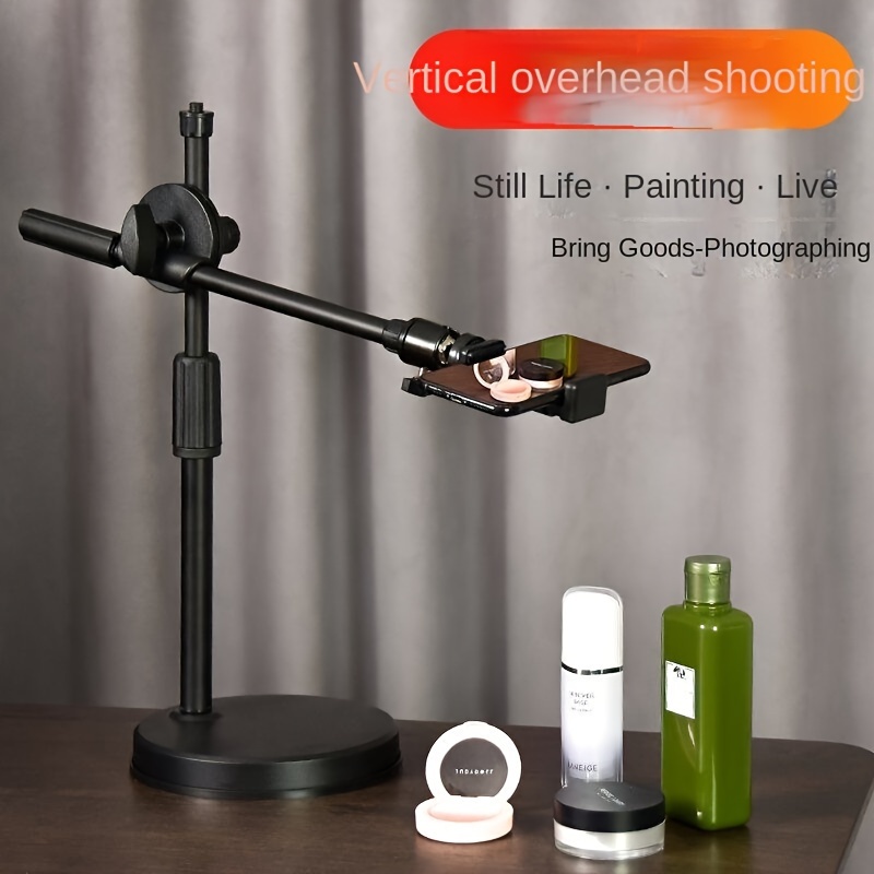 

Universal Overhead Shooting Mobile Phone Holder: Adjustable Desk Mount For Live Streaming And Selfie Photography