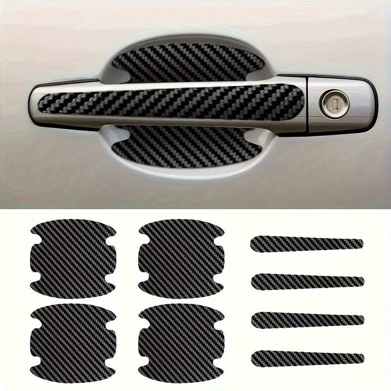 

8-pack Carbon Fiber Car Door Handle Protectors - Scratch Resistant Paint Protectors