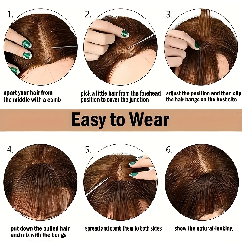 womens straight hair bangs clip in extensions basics style with sideburns for   and natural look details 0