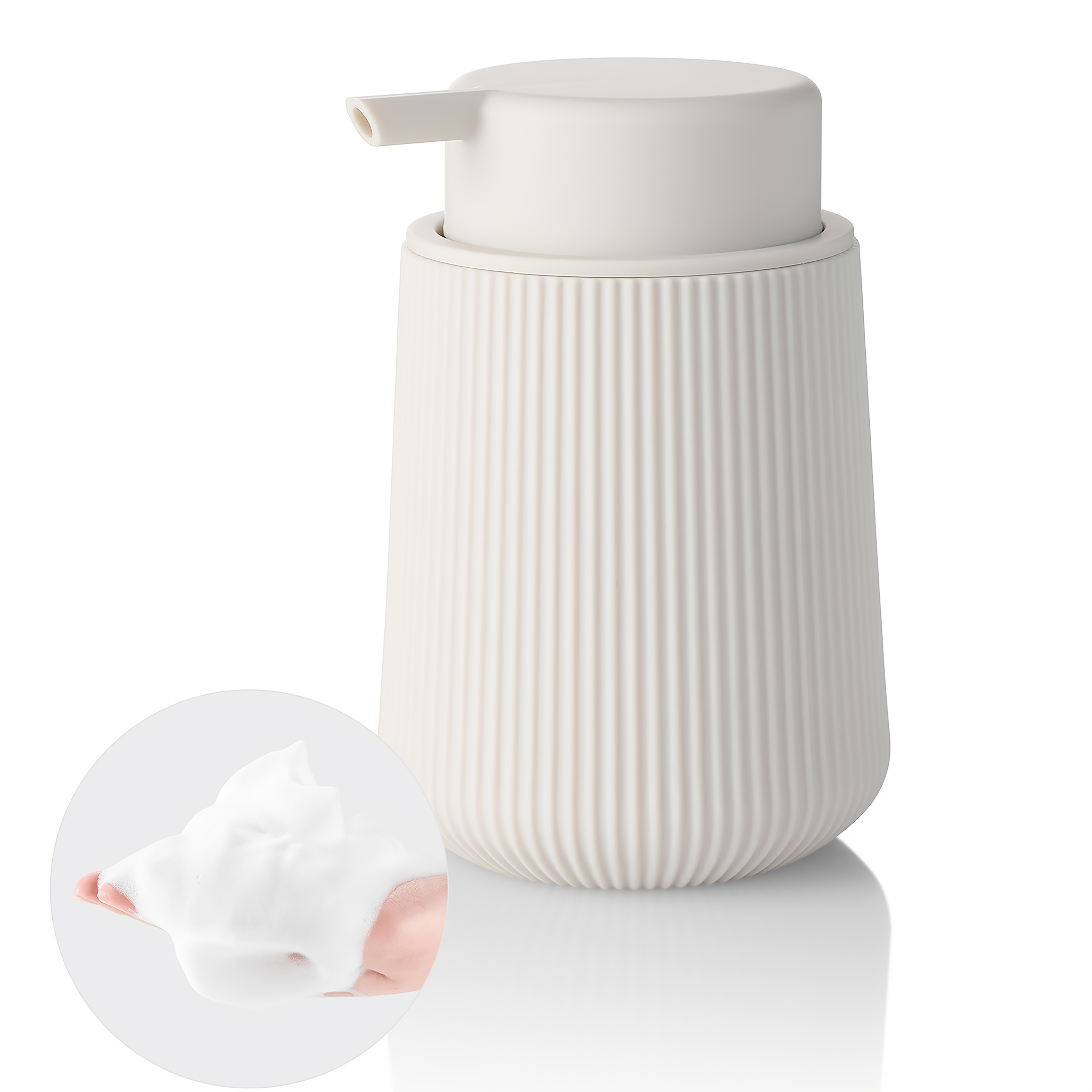 TEMU Matte Striped Soap Dispenser, Suitable For Bathroom Hand Wash, Kitchen Dish Soap, Bedroom Body Lotion And Other Refill