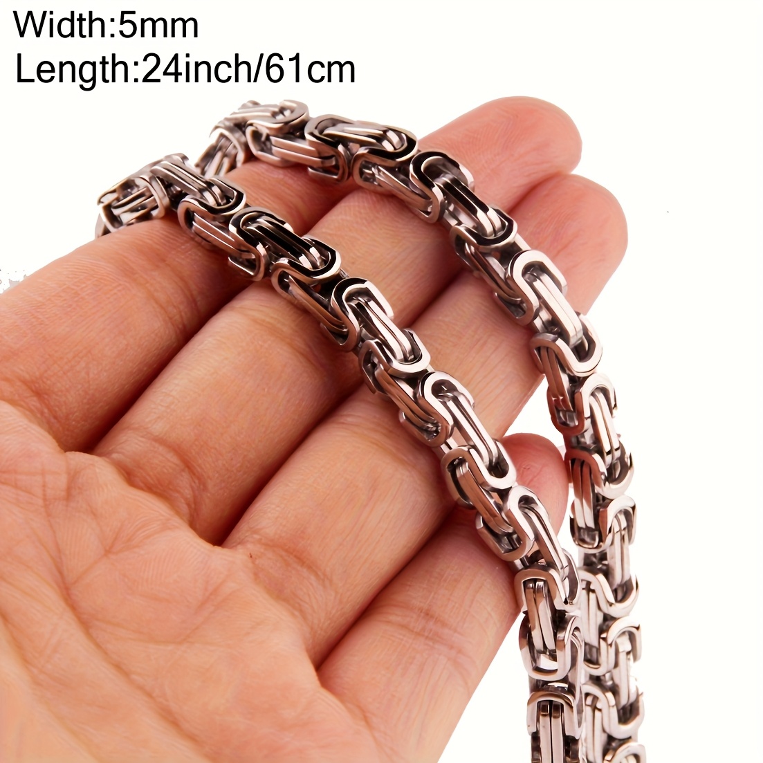 E-shop Herren Halskette Hip Hop Kette 304 304 Edelstahl Halskette Byzantinische Schlaufe Kette für Männer Geschenk