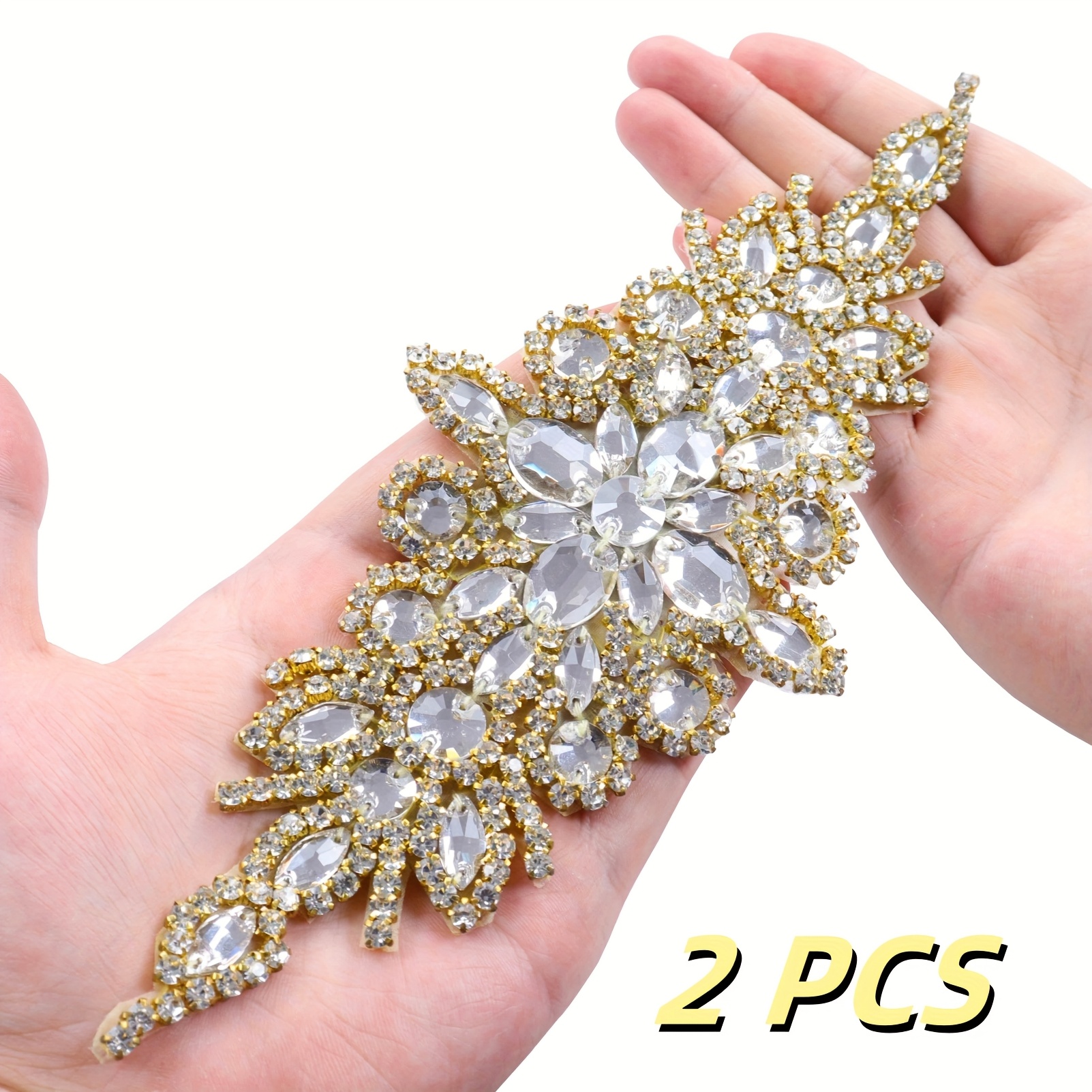 2pcs pieces wedding crystal sash belts applique - Temu