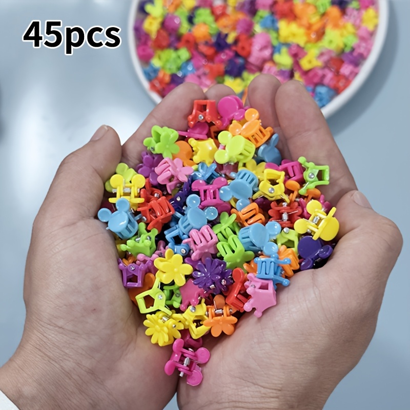 TEMU 45 pièces de pinces à cheveux de petite taille, de couleur unie, mélangées aléatoirement, et mignonnes avec plusieurs choix de , durables et
