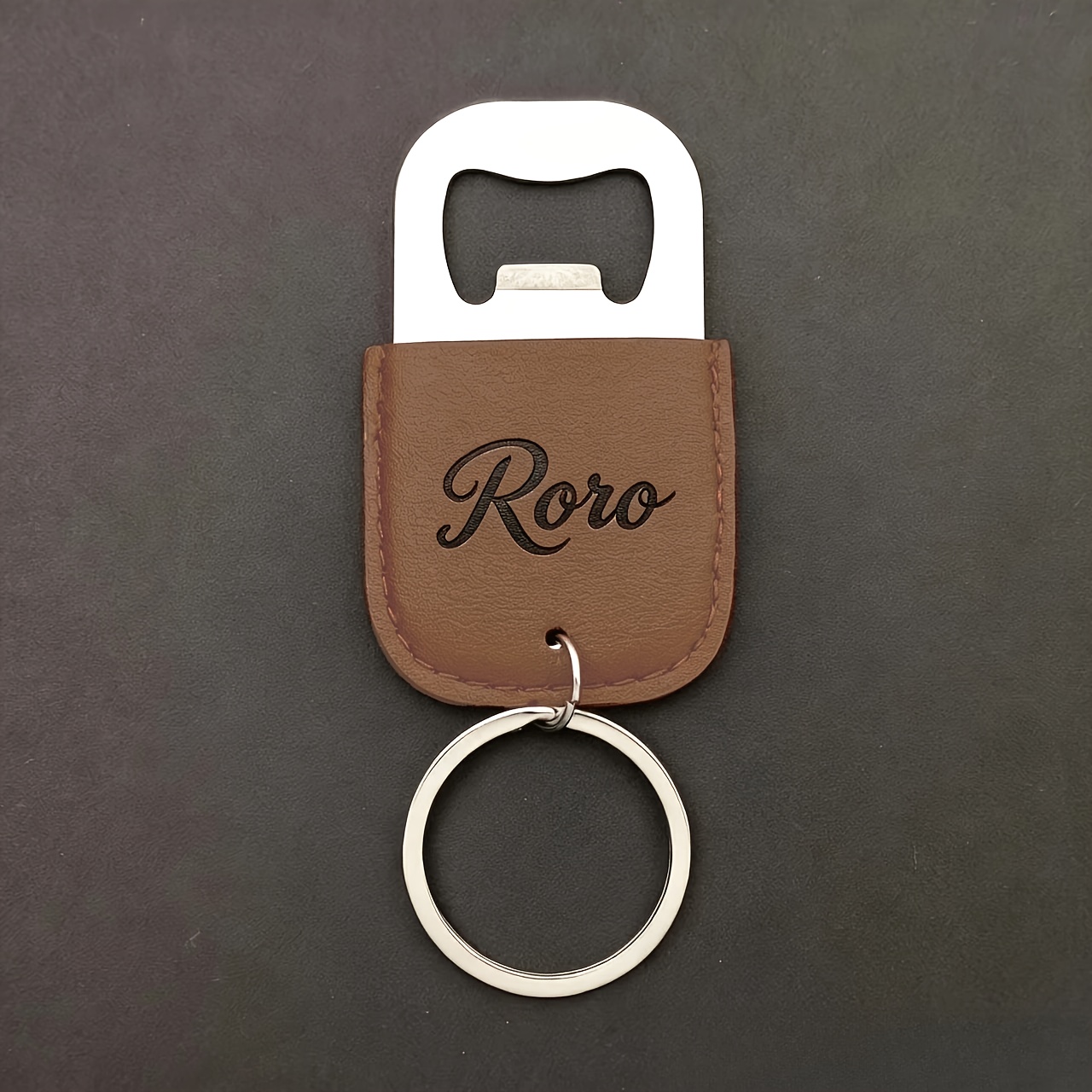 TEMU 1 Customizable Diy Name 3d Laser Engraved Personalized Stainless Steel Beer Bottle Opener Keychain, Stylish And Durable, Suitable For , An Gift