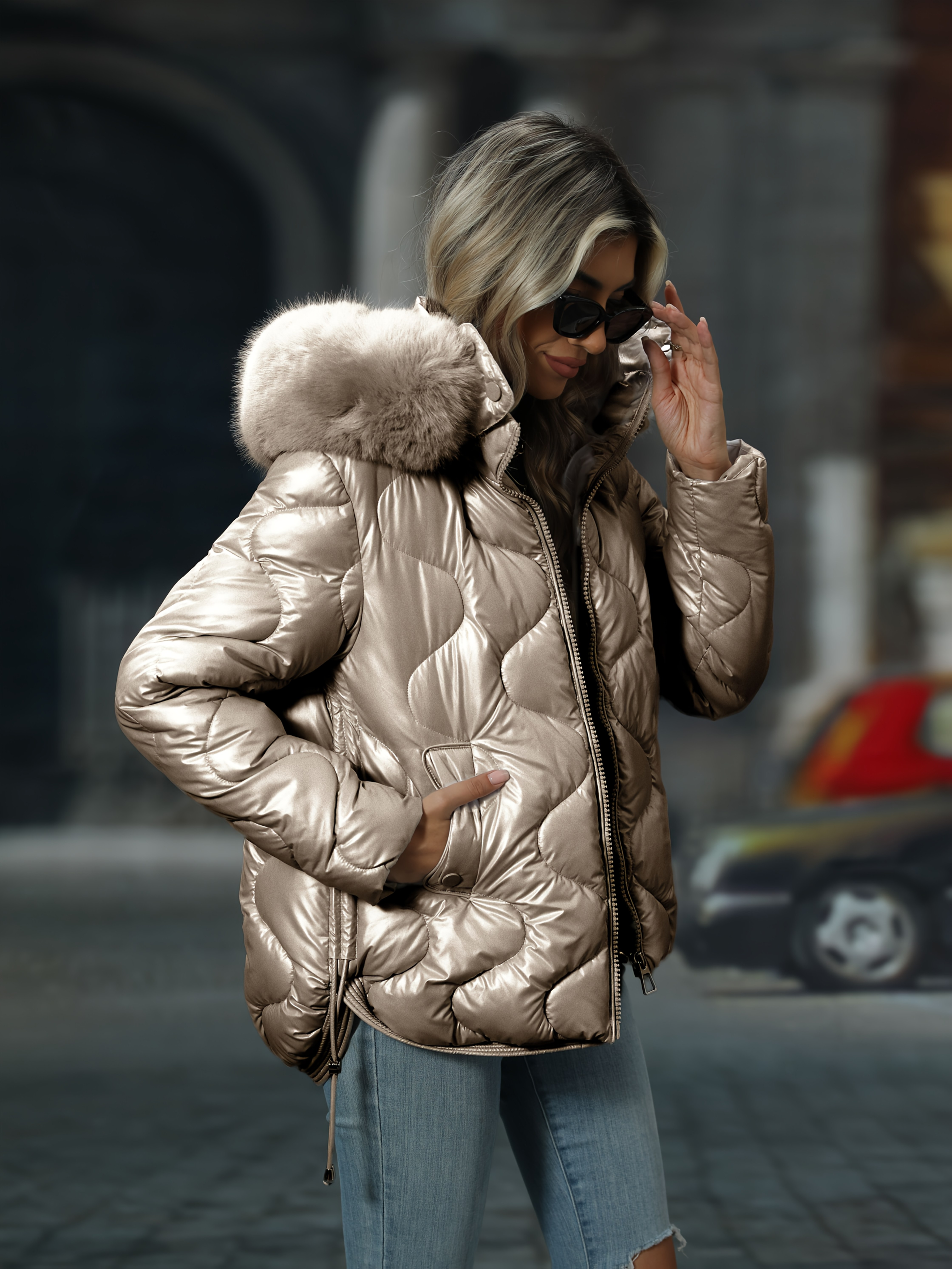 Veste Moumoute Veste Blanche Femme Hiver Veste Blanche Rembourée