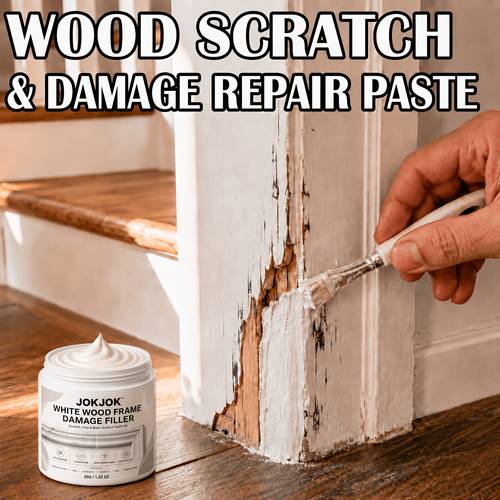 item picture wood frame damage filler refresh scratched worn wood door frames trim furniture edges white wood repair paste helps cover chips scuffs surface damage for a cleaner smooth looking finish around your home