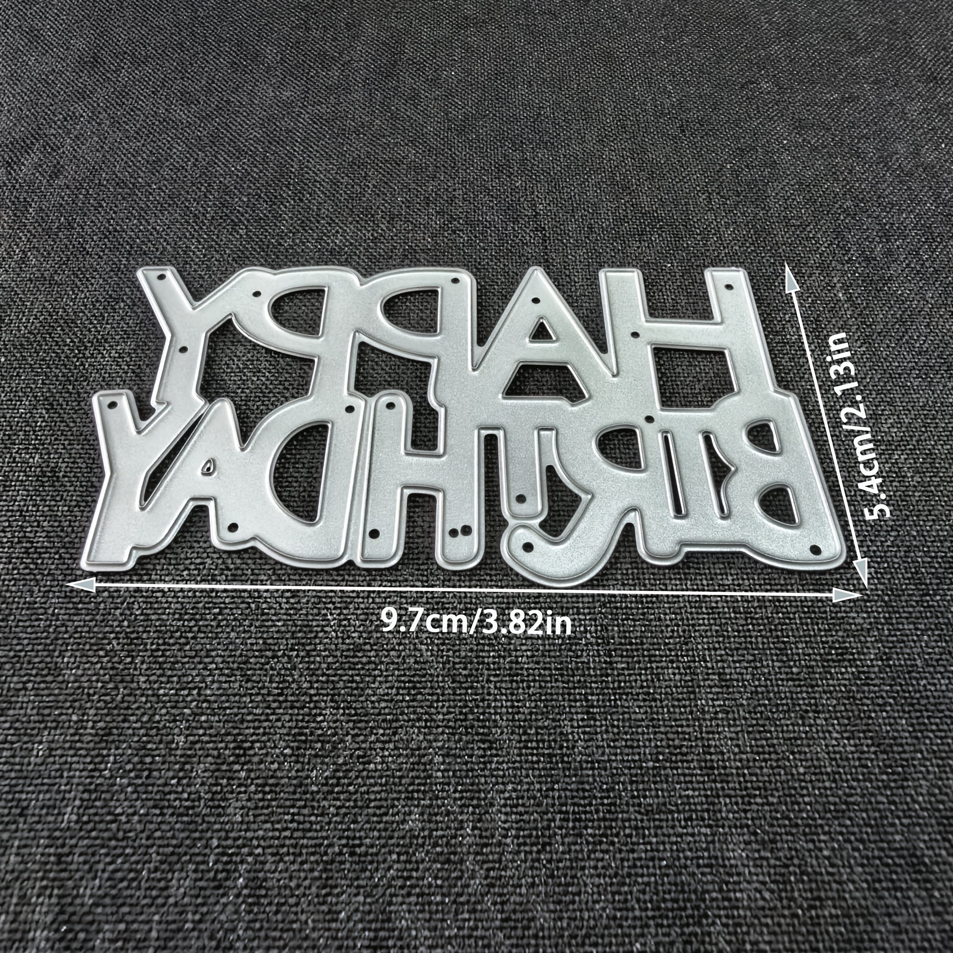 TEMU 1pc Of Metal Cutting Dies For Happy Birthday, Ideal For Scrapbooking, Embossing Die Cuts, Greeting Card Creation Stencil, Perfect For Album Card