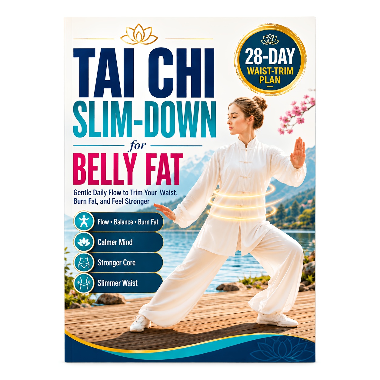TEMU Tai Chi Slim-down For Belly Fat Fitness Guide With 28-day Gentle Tai Chi Practices, Waist-focused Movements And Strength Building Exercises