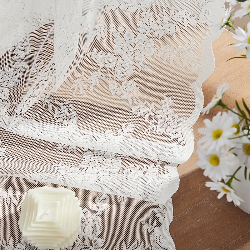 E-shop weißer eleganter Spitzen-Vorhangkopf für Außenpavillons, Hochzeitsfeiern, Wohnzimmer, Schlafzimmer, Heimdekoration, französische romantische