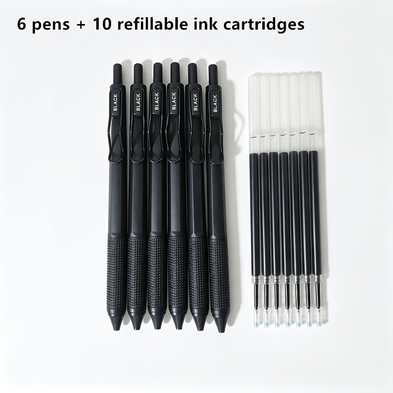 Image of 16-pack Black Ink Ballpoint Pens | Quick-dry, Fine 0.5mm Tip, Ideal For Note-taking And Writing, Perfect For Office And Study, Great For Birthday, Christmas, Halloween, New Year Gifts And More