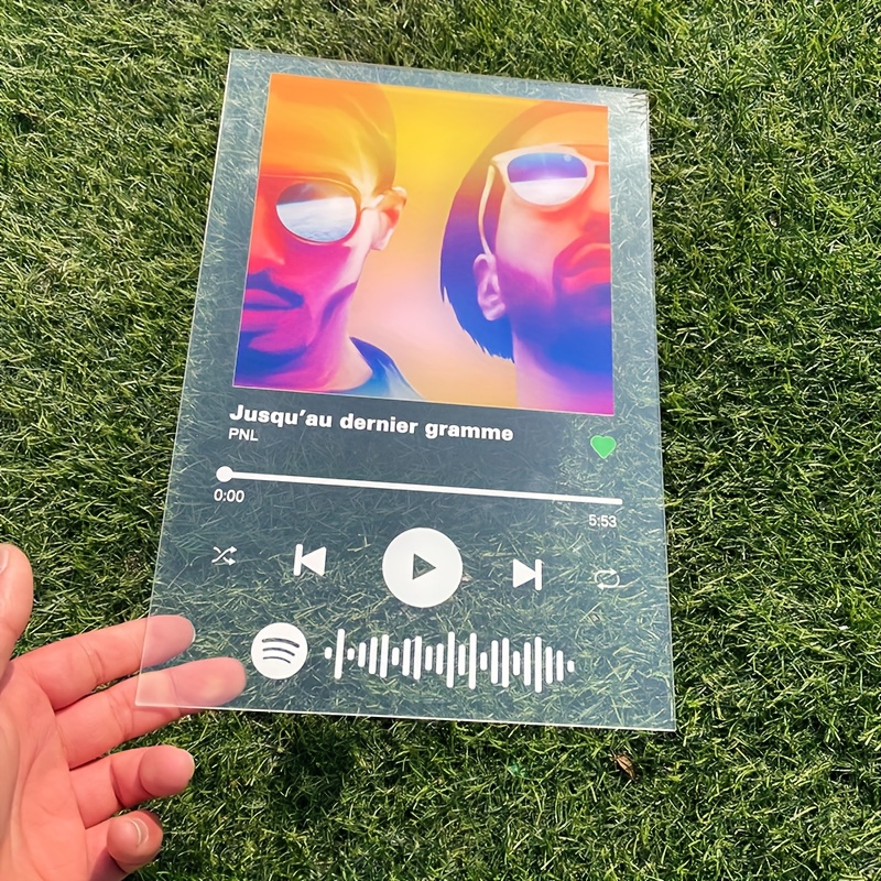 E-shop 2D Flat - [2D Flat] Personalisierte 2D Acryl Musik Display, Paare Jahrestag Fotoalbum Plakette, Weihnachts- und Halloween-Dekorationen