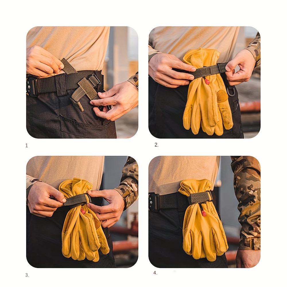 1 2 4pcs Multi Purpose Outdoor Gloves Organizer Strap With Hook