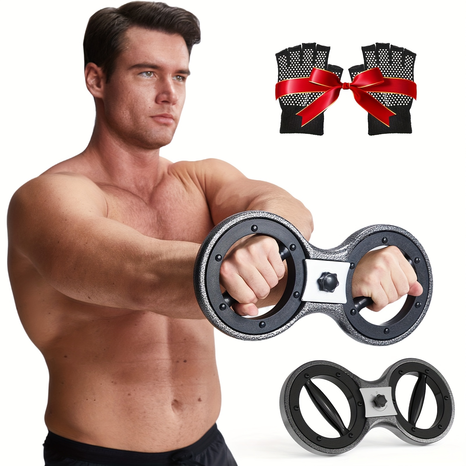 hotwhve forearm strength trainer with adjustable   heavy duty non electric arm   device 360 rotating grip for boxing mma weightlifting home gym portable forearm builder for   levels   workout tool durable construction reinforced handles hand exerciser martial arts athletes Product details 2