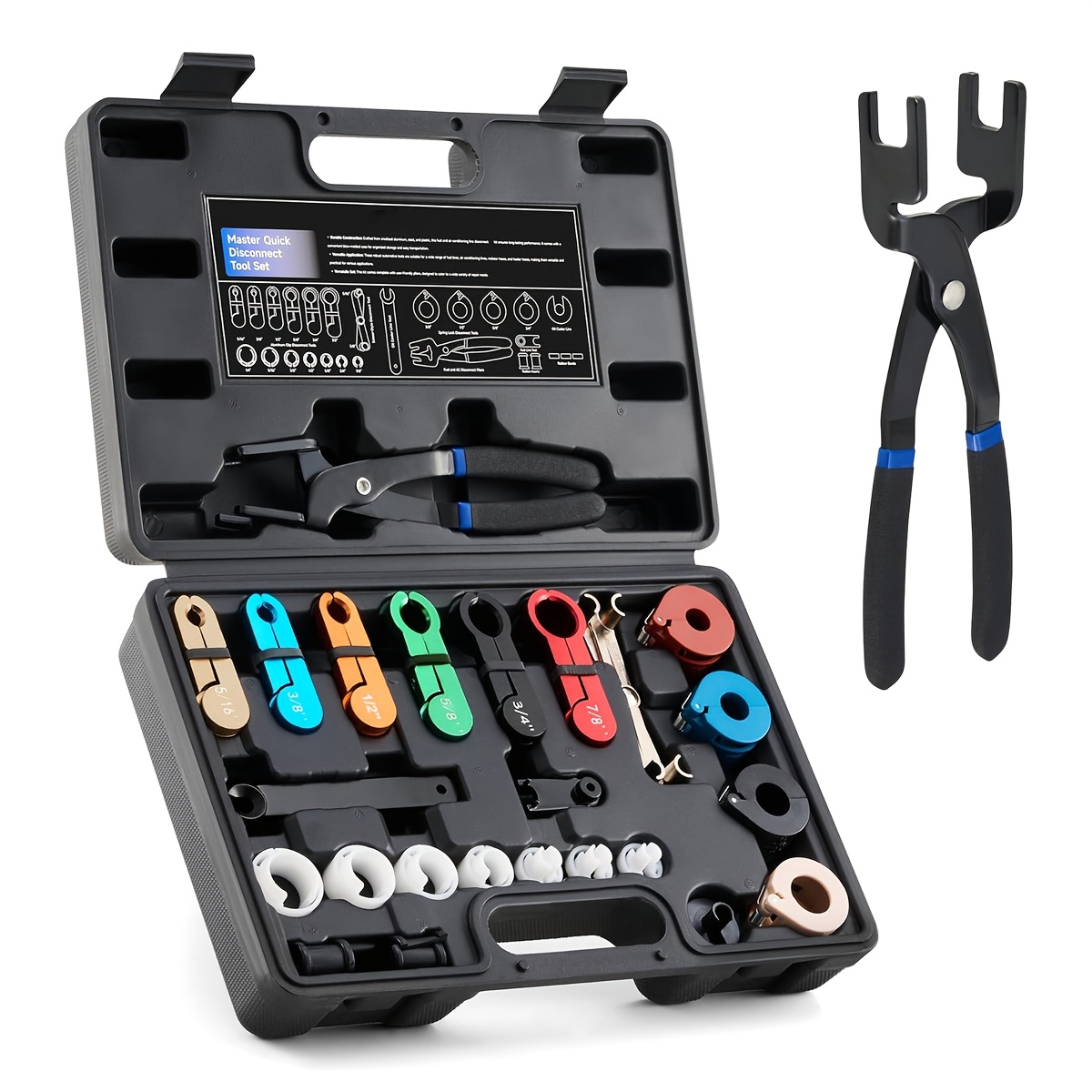 TEMU 26pcs Master Quick Disconnect Tool Kit, Fuel Line Disconnect Tool Set With Fuel And Ac Disconnect Pliers, Fuel Line Removal Tool Set For Ac Fuel & Transmission Systems