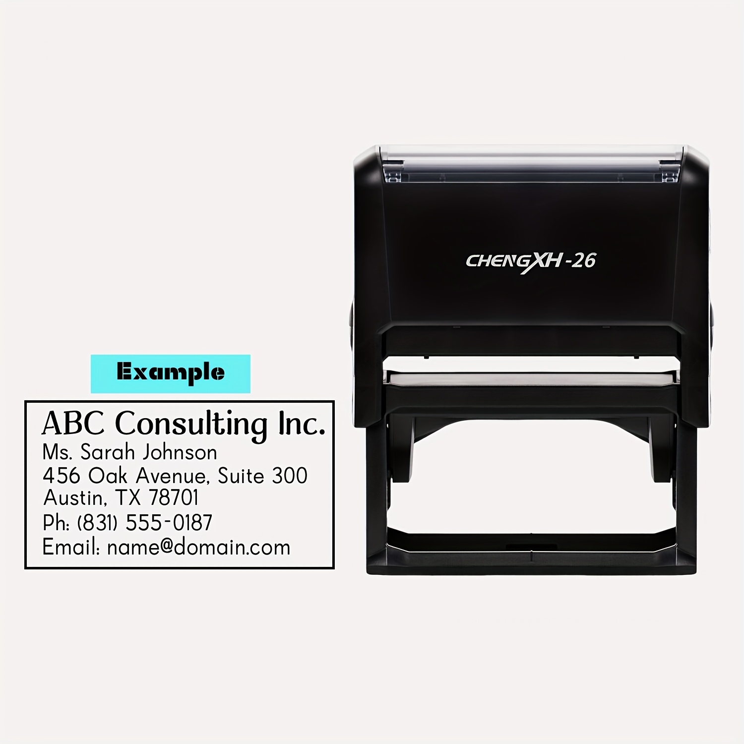 Custom Large Text Self-inking Stamp - Black And With 5 Ink Colors - Perfect For Names/addresses/weddings/business - Affordable Party Favor And Gift Idea