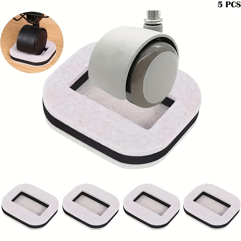 Image of 5pcs Furniture Casters Protectors, Pads For Wheeled Chairs, Beds, And Freezers, Non-slip Floor Protection