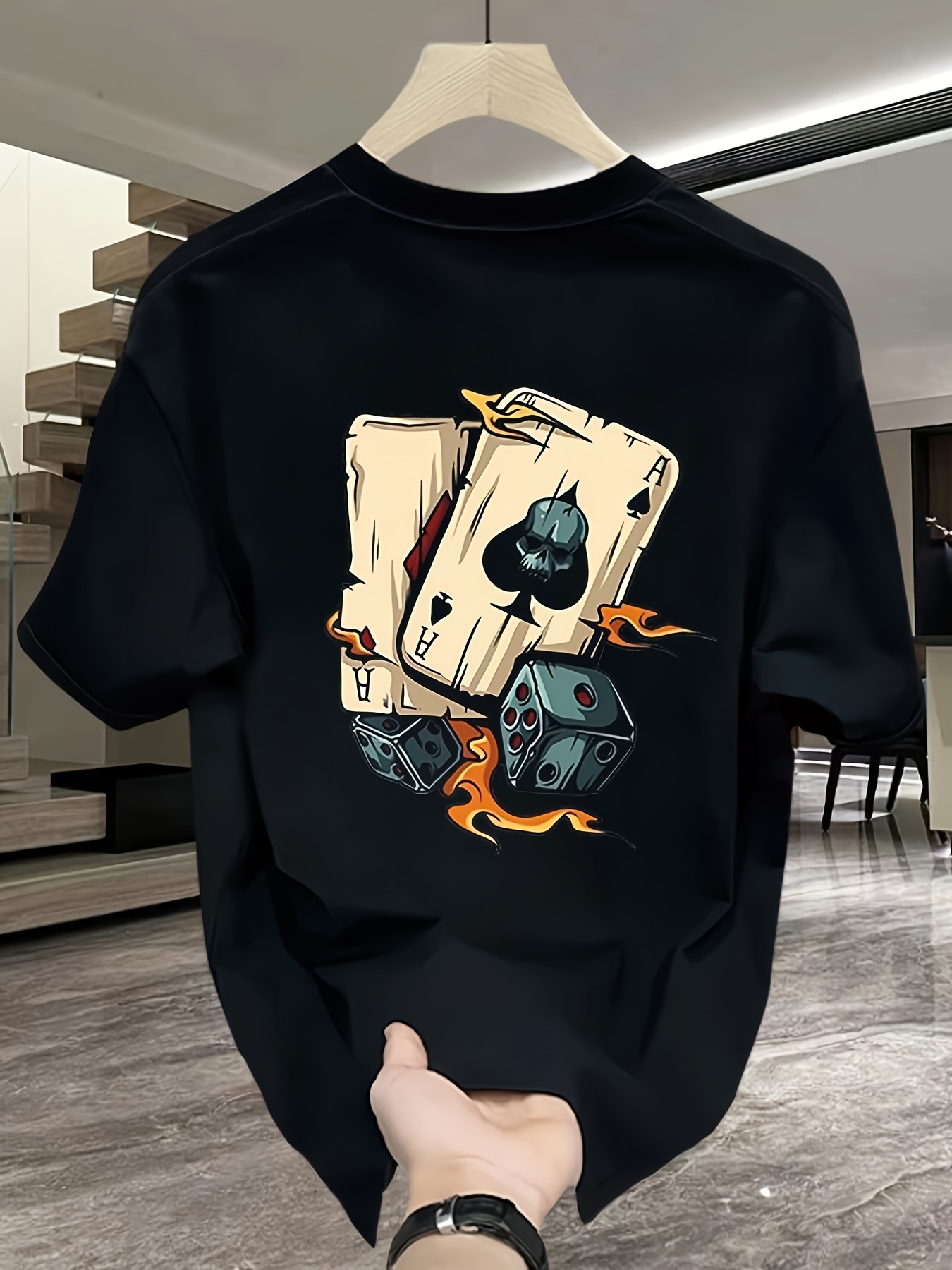 mens heavyweight 100 cotton gaming graphic t shirt oversized
