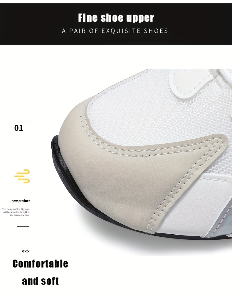 Tenis elegantes para hombre en blanco y dorado - Zapatos transpirables y cómodos para caminar con absorción de impactos, suela de PVC duradera y cierre de agujetas, ideales para uso casual, correr y actividades al aire libre, calzado casual | Tenis con agujetas elegantes | Zapatos cómodos para caminar
