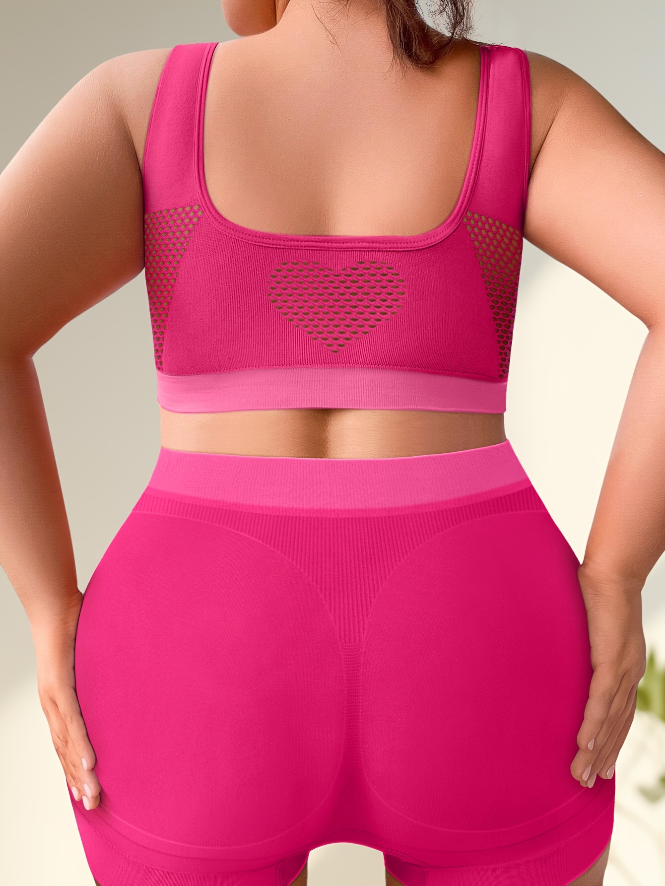 1pc Seamless Low Waist Panty Full Coverage Underwire-Free Comfortable Style Plus Size Bra in Rose, MIOTAN