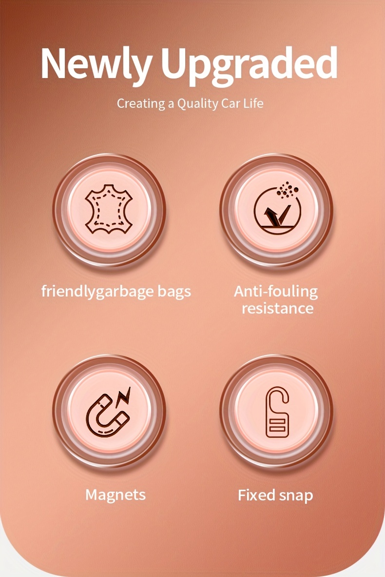 This Is a Large-Capacity Trash Bag Made of Faux Leather for Ford Vehicles, Suitable for Models Like for Focus Mk2, Mk3, Fiesta Mk7, Transit, Mondeo Mk4, Ranger, Kuga Mk8, Puma, Fusion, Grand F-150, Explorer, Taurus, Escape