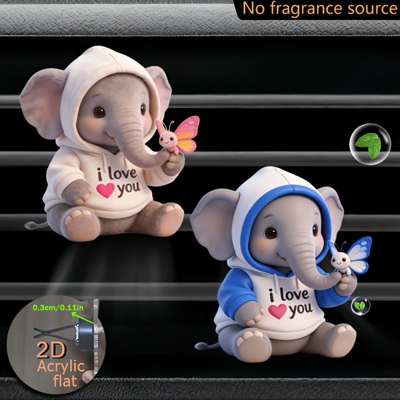 TEMU 2d Flat, 2d Flat 2pcs Set: A Group Of Wearing-head Hoodie Sweatshirts With A Pattern Of A Holding A . 2-d Flat Acrylic Car Air Vent Decoration,