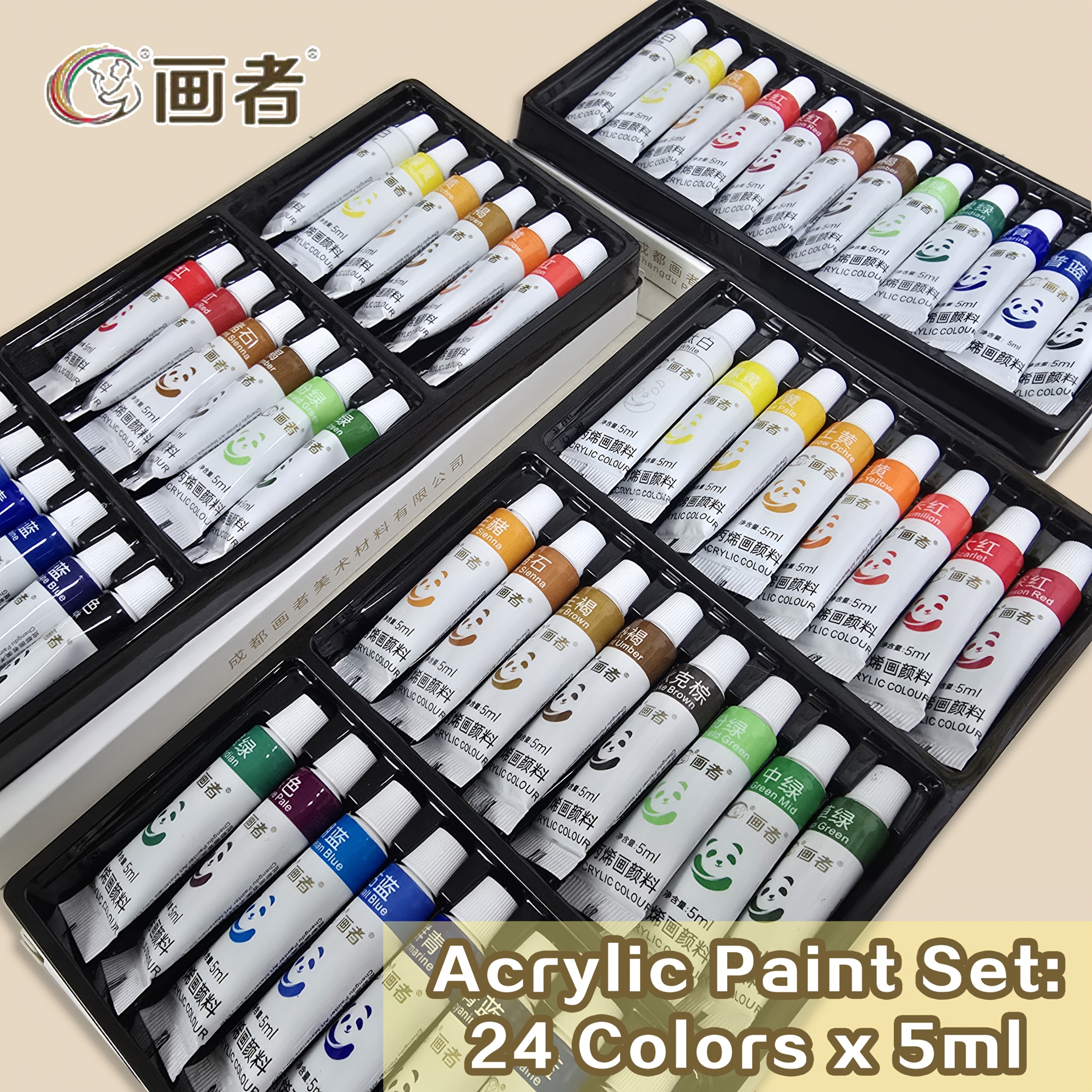 professionelles kunst-acrylfarben-set, 24 farben mini-kombi mit je 5 ml – ideal für schüler und künstler. lebendige & satte farbtöne, glatte textur, schnell trocknend & verblassungsfest.   für leinwand, holz,   uvm. einfach zu verwenden, ideales geschenk zu ostern, geburtstag, schulbeginn oder neujahr. täglicher besitz für diy-projekte und malereien