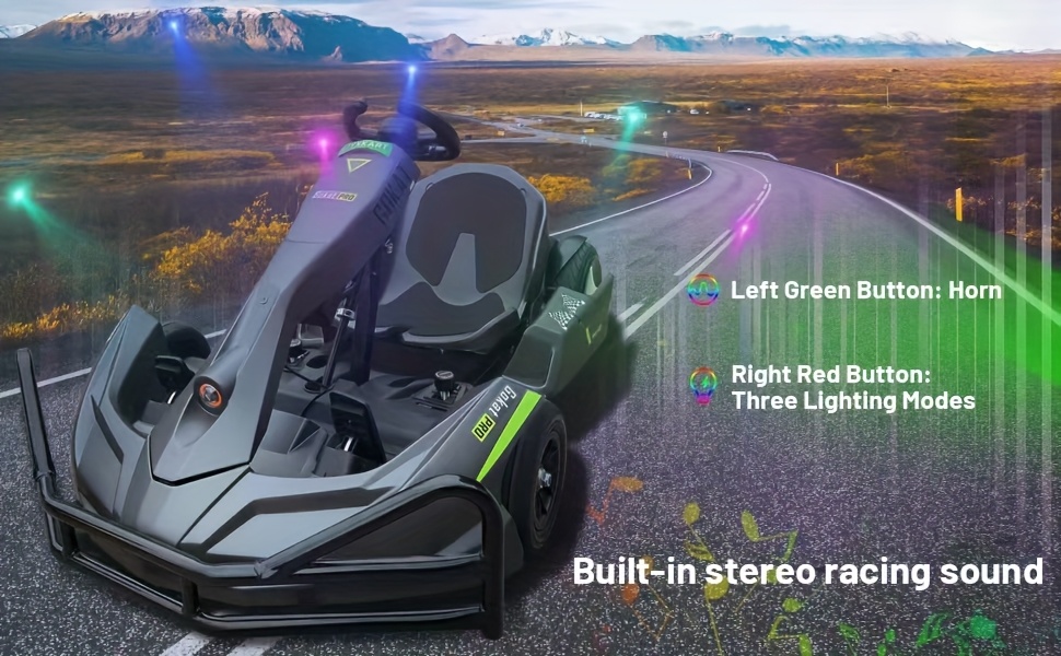 Go Karts for Adults, PRO Electric Go Kart Build In 1500W*2 AC Brushless Motor with 54V8A Removable Lithium Battery And Handbrake, 50km/h High Speed Drifting Gokart for Ages 14+ Up to 78.74inch/440.92LB