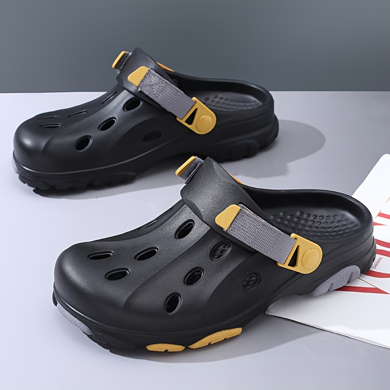 Mens Solid Colour Chunky Clogs Comfy Non Slip Casual Eva Sole Slippers For Mens Outdoor Activities Men s Shoes Temu details 14