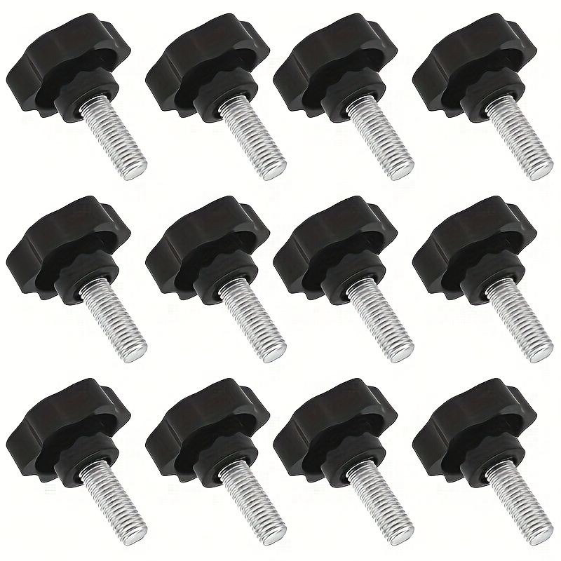 TEMU 12pcs Écrous à Bout Étoile avec Poignées à Vis à Aile, M6 & M8, Filetage 40mm, & Plastique Durable, Parfait pour Quincaillerie de Tiroir et de