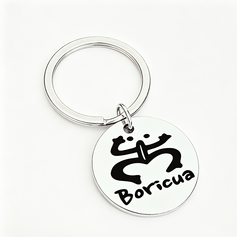 TEMU Puerto Totem Stainless Steel Keychain, Ethnic Style Bag Pendant