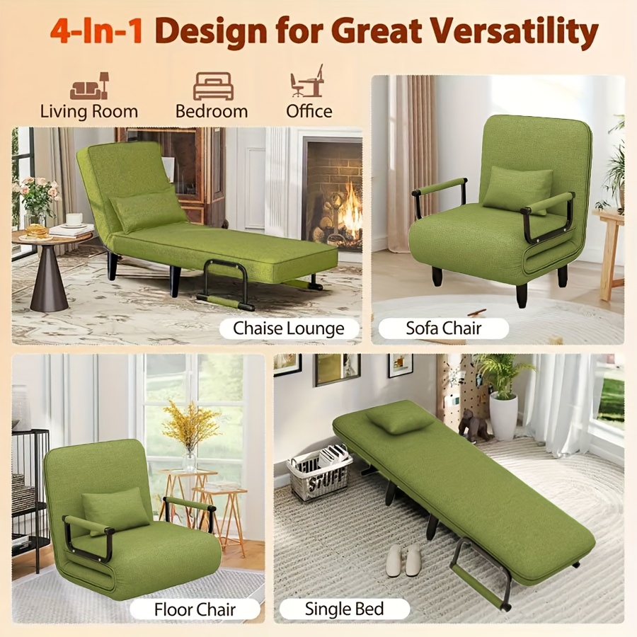 in foldable sofa bed adjustable backrest metal frame Temu