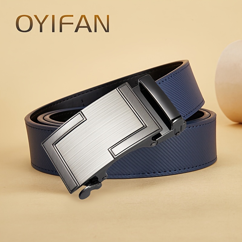 Image of Oyifan Fashionable Cowhide Belt, Automatic , Formal Style Belt, High-quality Second-layer Cowhide Men's Casual Business Belt, For Men Daily Life Party Festival Work Business Formal Occasions