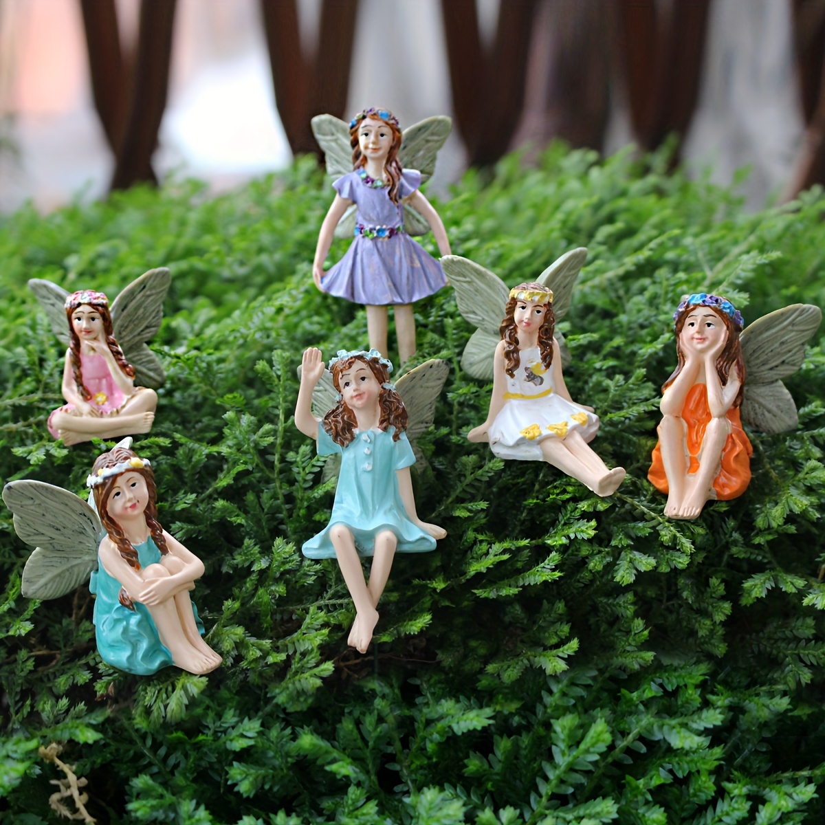 resin craft flower fairy insert set outdoor garden yard home