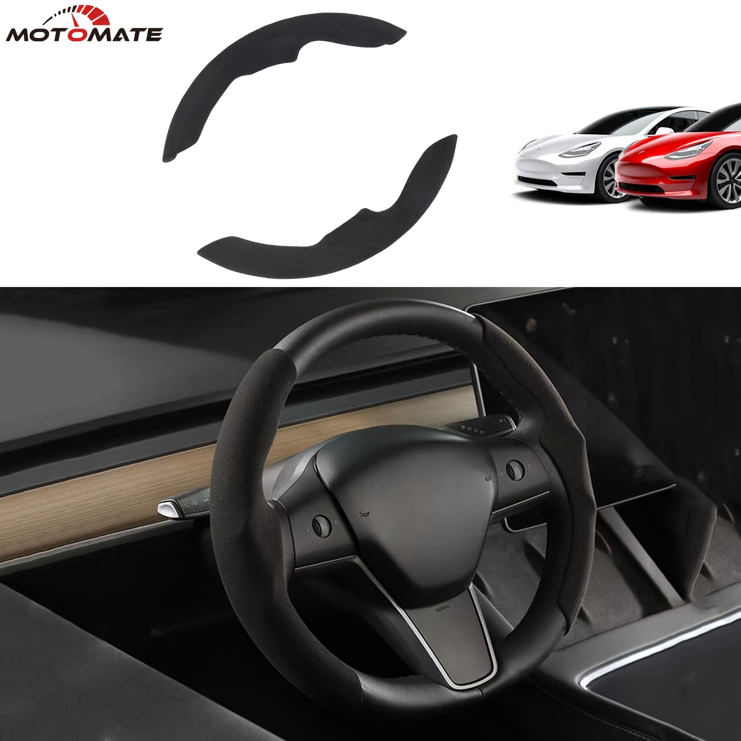 

For Steering - Suede Steering -slip For Tesla Accessories 2pcs