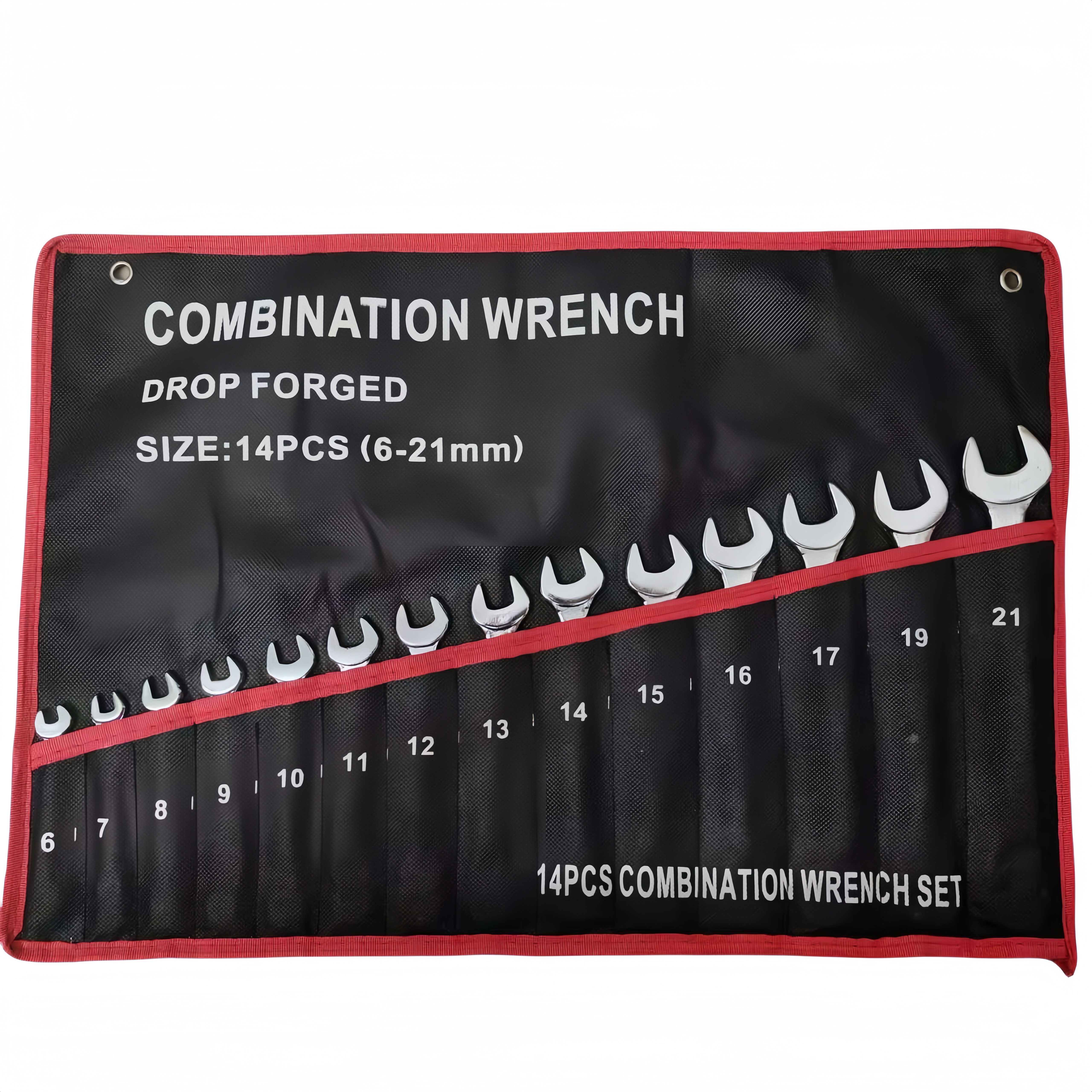 

14pcs Combination Wrench Set, 6-21mm Drop Steel Manual Tools With And Comfortable Grip For Tight