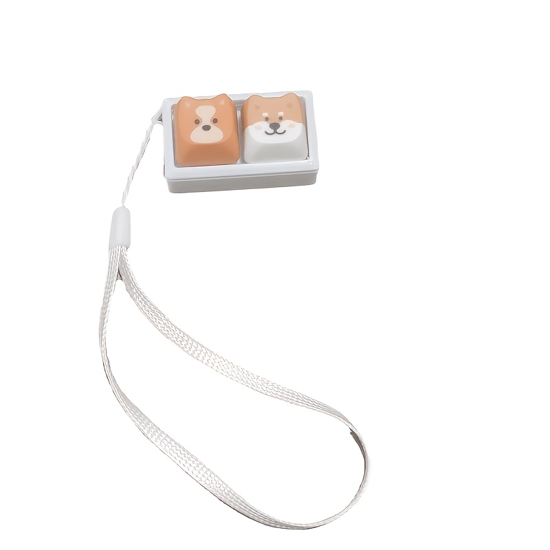 TEMU Porte-clés Clavier Chien à 2 Touches, Mini Jouet -Stress à pour Décompression, Soulagement de l'Anxiété, Ornement de Bureau, Porte-clés pour Sac