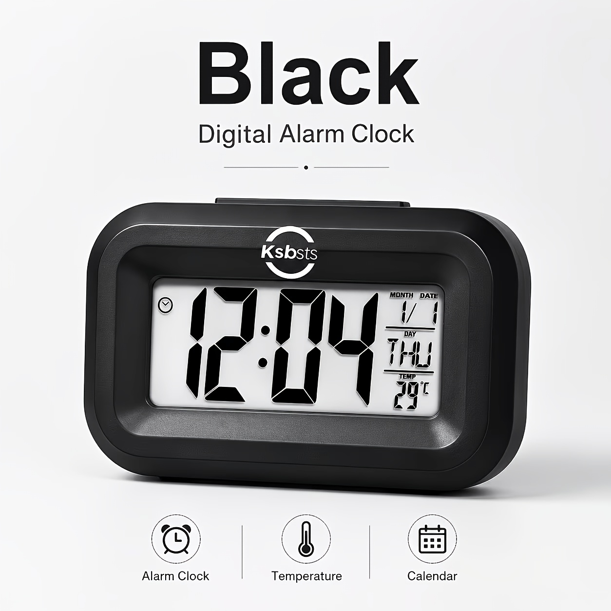 TEMU Kitchen Alarm Clock Timer Thermometer And Hygrometer 3-in-1 Mini Led Backlit Electronic Clock Desktop Smart Multifunctional With Temperature