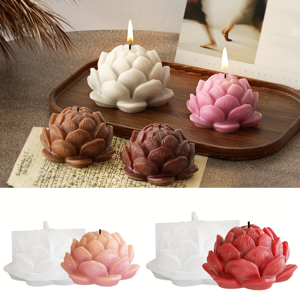 

Silicone Lotus Candle Mold, Diy Aromatherapy Candle Making Kit, Handmade Flower Soap Mold For Home Decor And Valentine's Day Gift - Reusable, No Power Needed