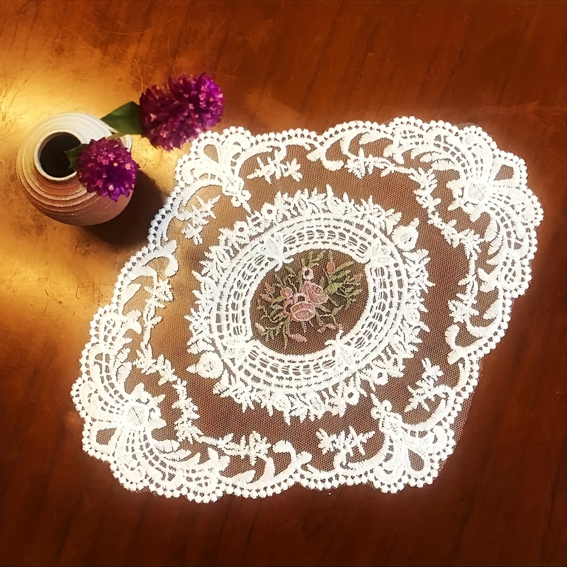 

A Placemat With An , Featuring Handmade Embroidery, Decorating A Family Dining Table. Nylon, Suitable For Christmas, Halloween, And As Gifts For .