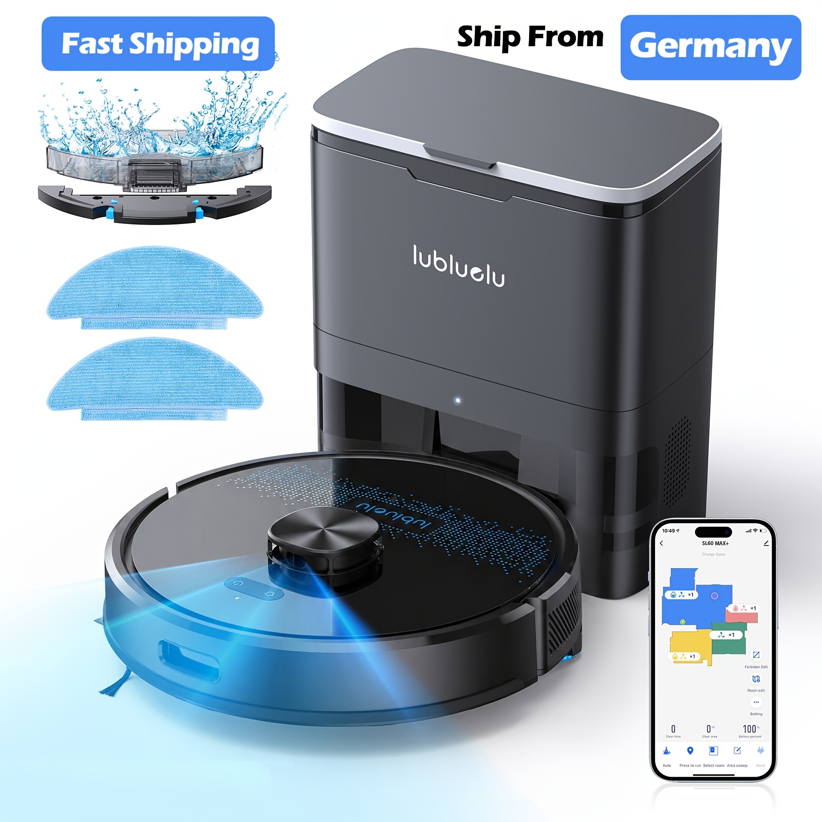 Image of Lubluelu Robot Vacuum Cleaner, 7000pa Robot Vacuum And Mop Combo, With Self-emptying, Up To 60 Days, Self-charging, Radar Navigation, 3-in-1 Robotic Vacuum For Home Pet Hair Hard Floor Carpet