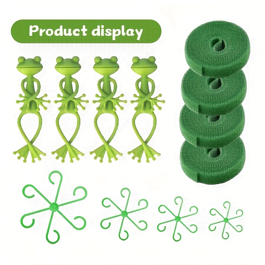 E-shop 12-teiliges Gartenset – Pflanzenstützen # Verstellbare Stielclips # Klettband & Rankenclips – Pflanzenbinder # Pflöcke für Zimmer-/Außenpflanzen
